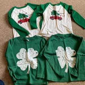 Lot of Twin Boy Holiday long sleeves - 4T